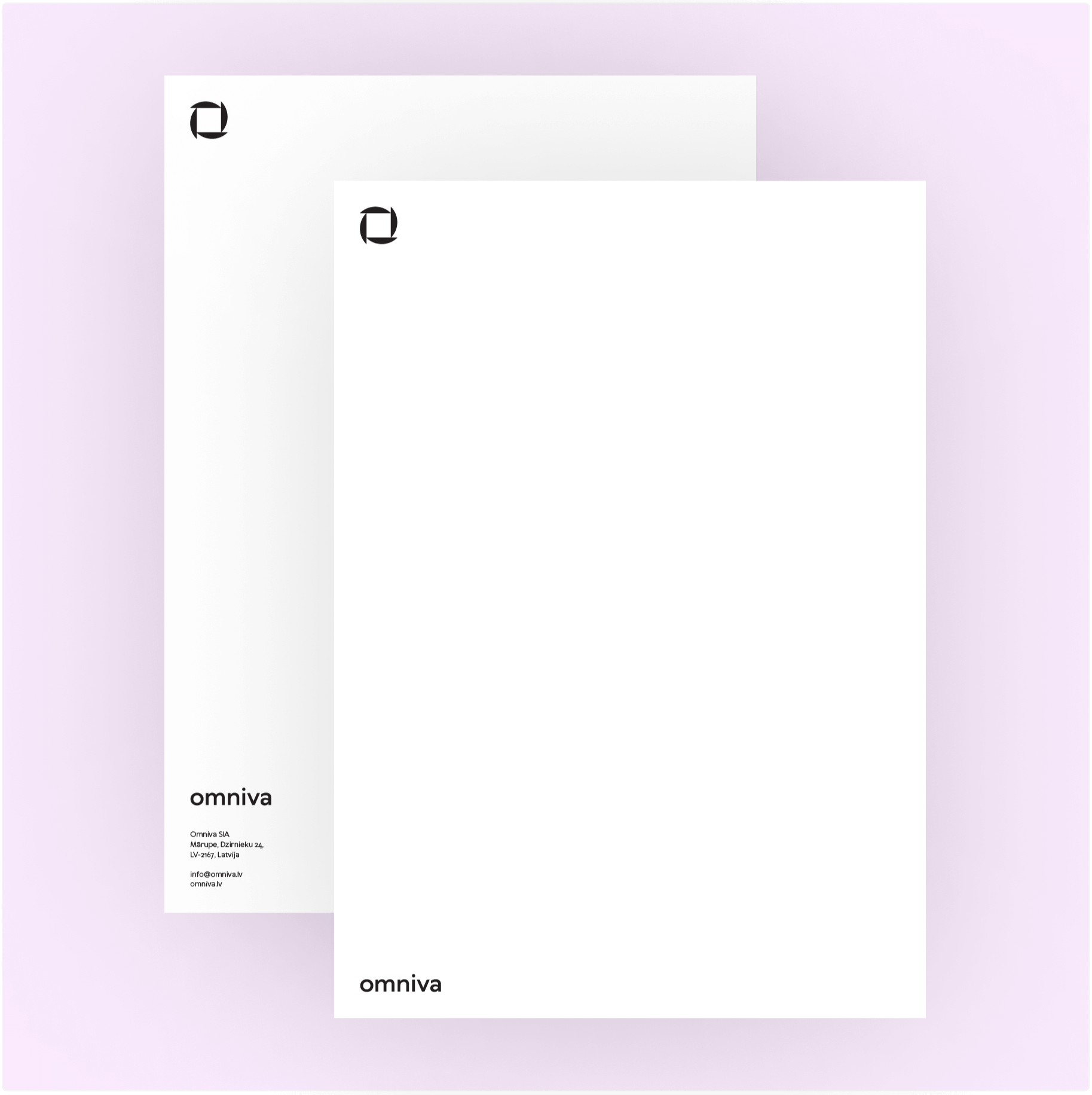 Omniva letterheads in black