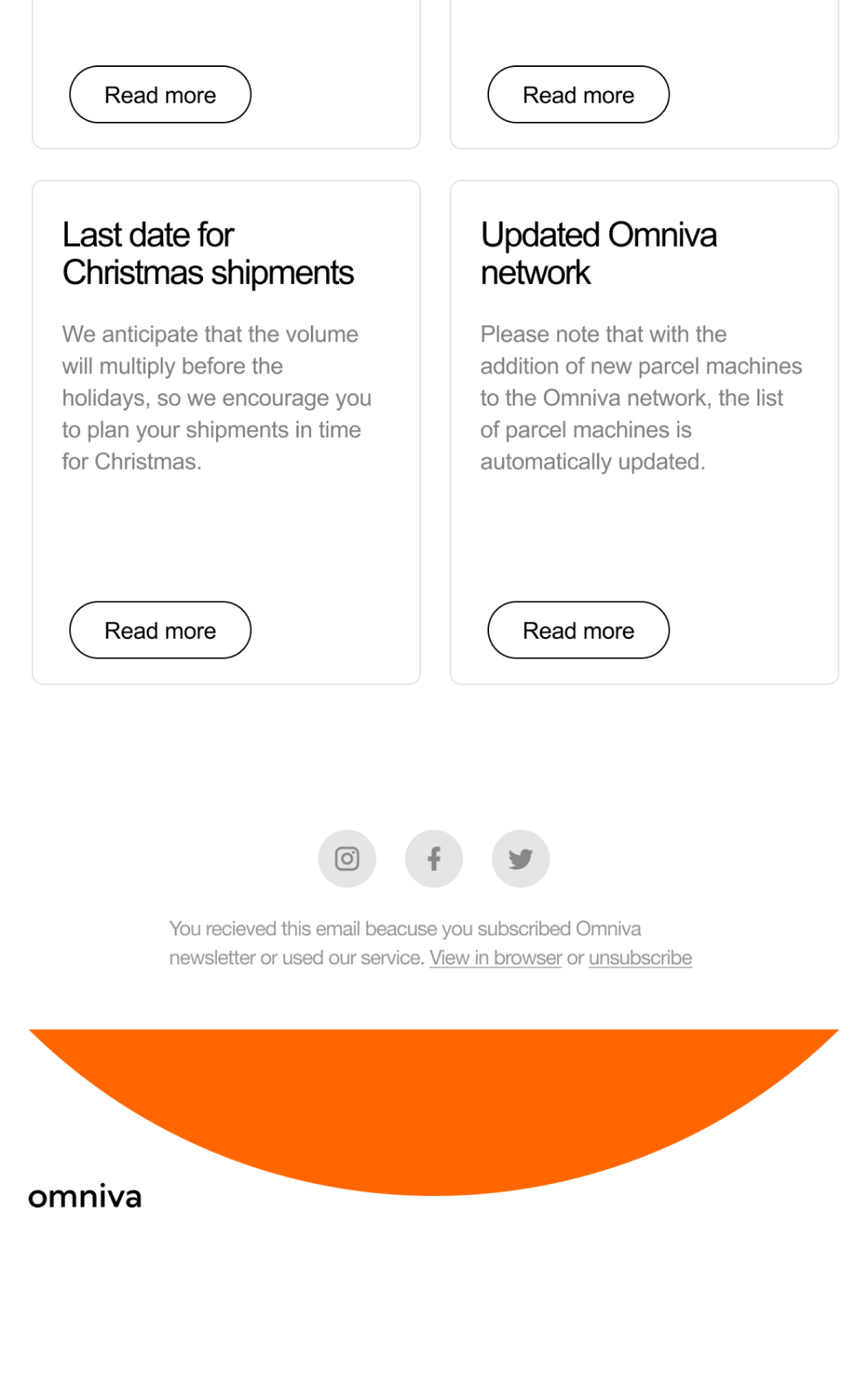 Omniva newsletter content